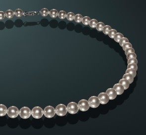 Ожерелье из жемчуга Акойя мс750-40з: металлик морской жемчуг, золото 585°