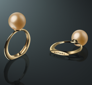 Золотое кольцо с жемчугом без вставок к-140652жз: золотистый морской жемчуг, золото 585°